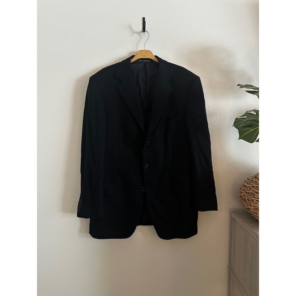 Ermenegildo‎ Zegna Su Misura Wool Cashmere Navy Men's Suit Three Button Blazer